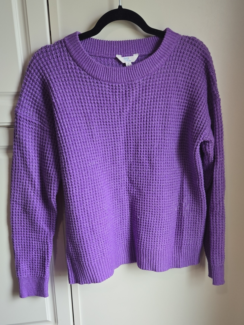 Purple Waffle-Knit Women's Sweater